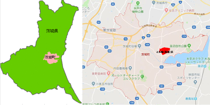 茨城町の位置の図