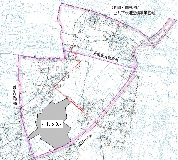 長岡・前田地区整備予定エリア