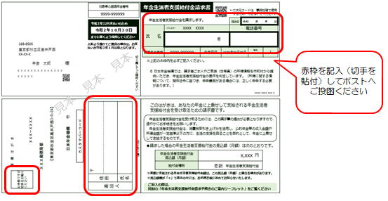 給付金はがきの画像