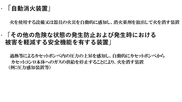 自動消火装置の使用方法説明