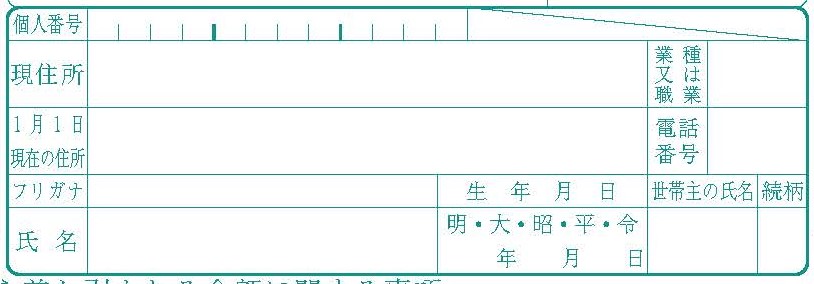 申告者情報の記入欄