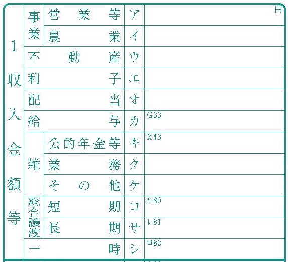 収入金額の記入欄