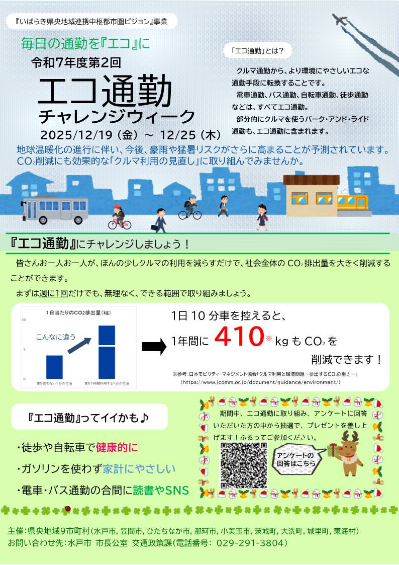 エコ通勤チャレンジウィーク告知チラシ エコ通勤チャレンジウィーク告知チラシ