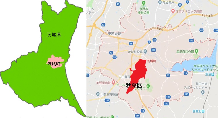秋葉区地図赤 秋葉区地図赤